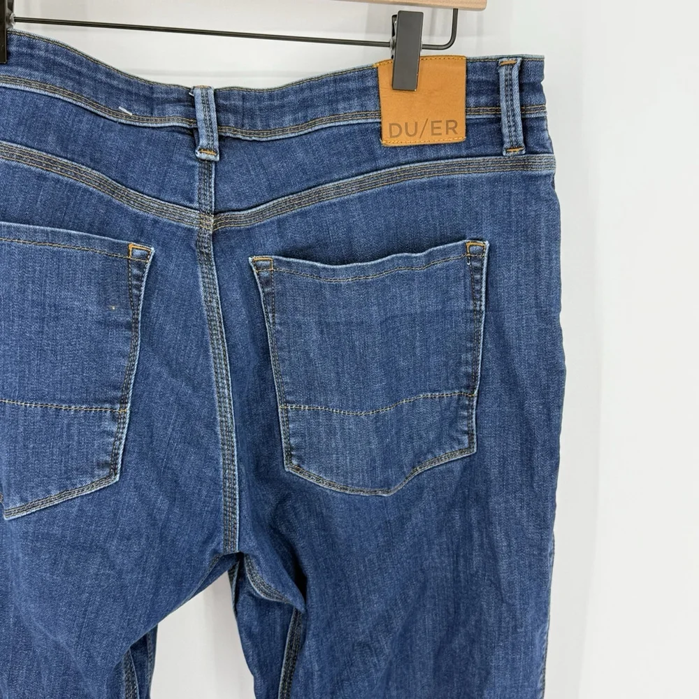 Duer Du/er Jeans Men size 36x32 Blue L2X Relaxed Taper denim Stretch performance